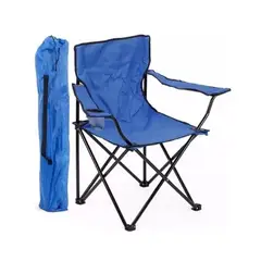 GENERICO - Silla plegable con porta vaso color celeste