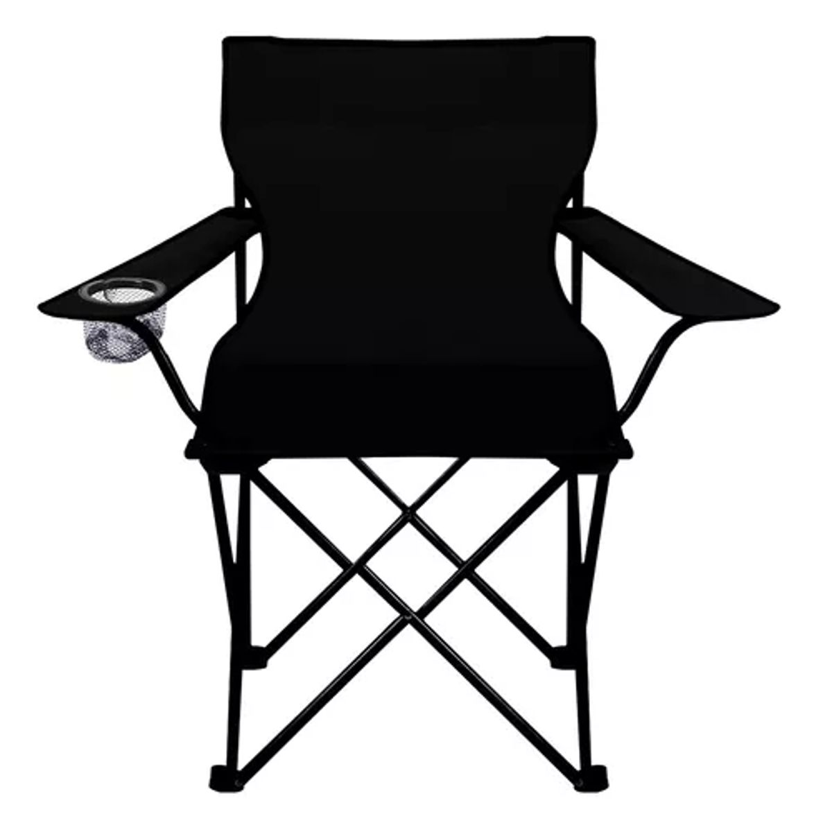 GENERICO - Silla plegable con porta vaso color negro