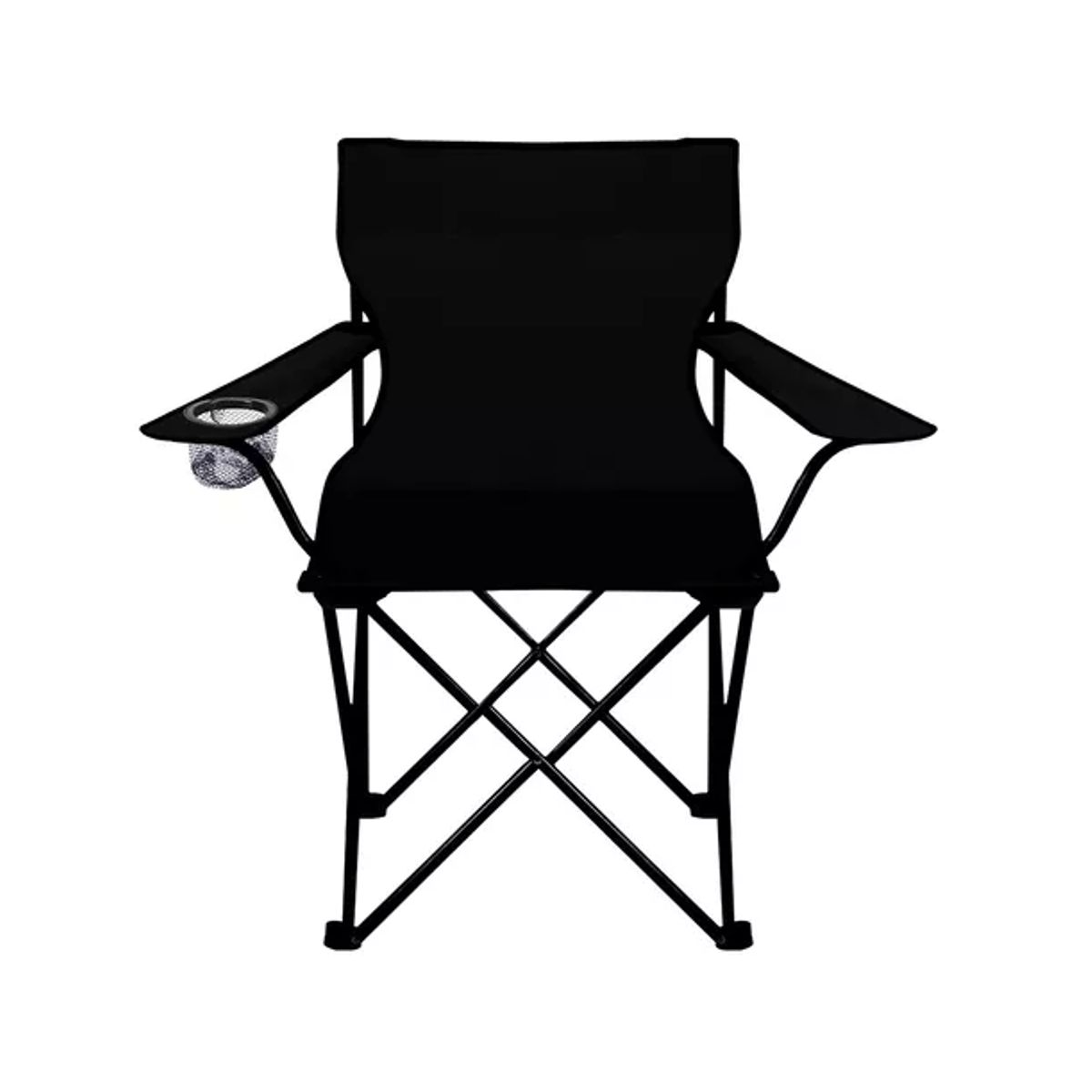 GENERICO - Silla plegable con porta vaso color negro