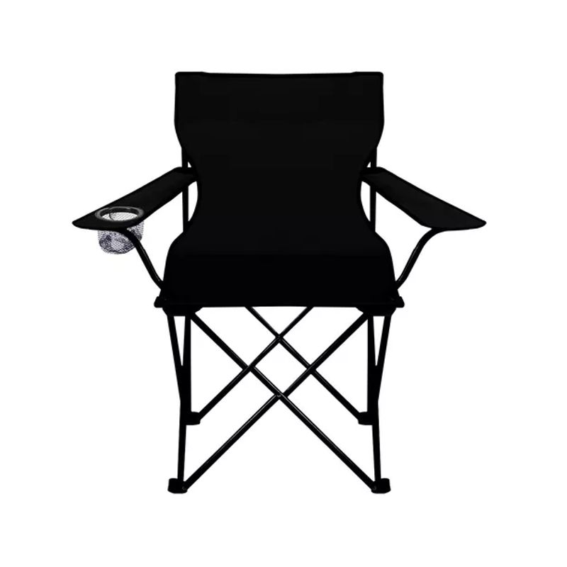 GENERICO - Silla plegable con porta vaso color negro