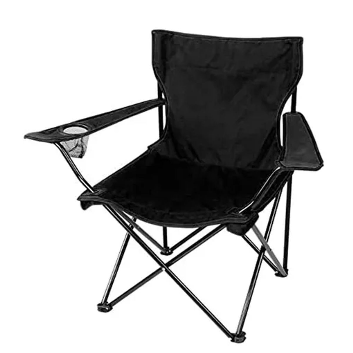 GENERICO - Silla plegable con porta vaso color negro
