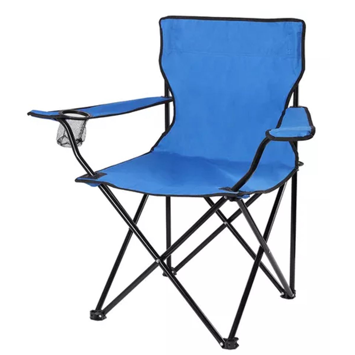 GENERICO - Silla plegable con porta vaso color celeste
