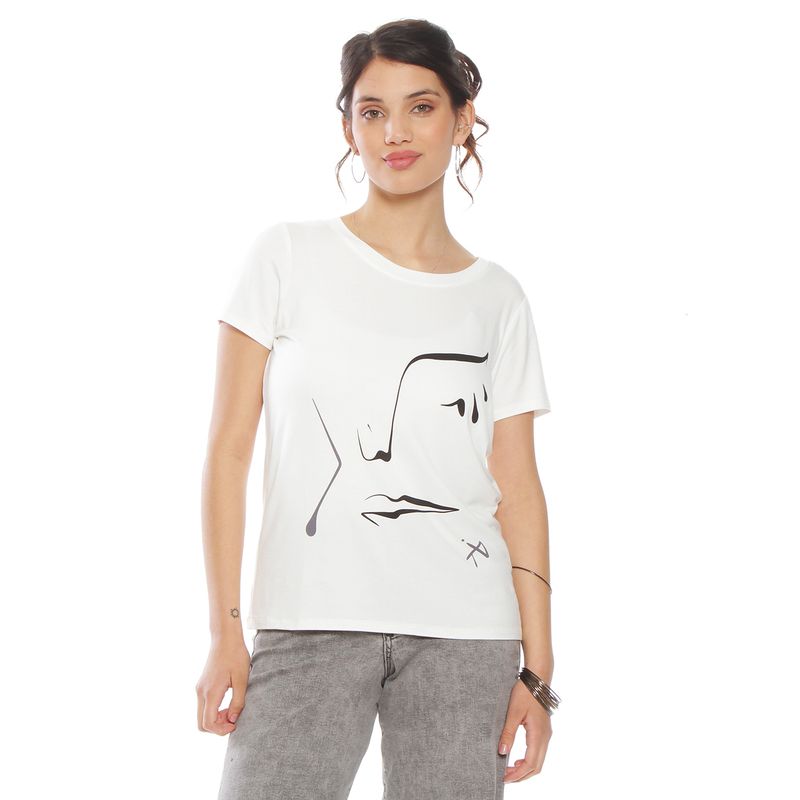 WADOS - POLERA MANGA CORTA ESTAMPADA ESCOTE REDONDO