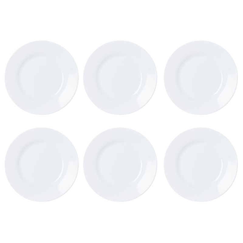 NADIR - Set 6 Plato Hondo 23cm Opaline Nadir De Porcelana Blanca