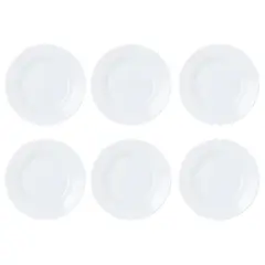 NADIR - Set 6 Plato Hondo 23cm Opaline De Porcelana Blanca
