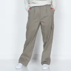 WADOS - PANTALON CARGO TIRO ALTO PRETINA BASICA 1 BOTON