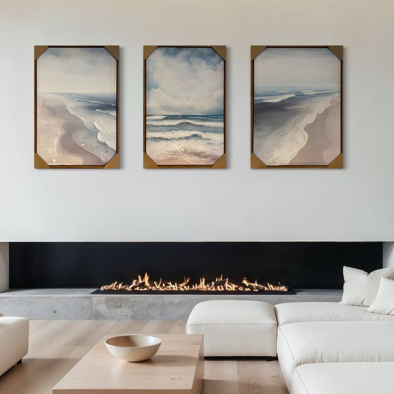 DEKAM DISEÑO - CUADRO TRIPTICO MAR ENMARCADO 70X50 CMS CU