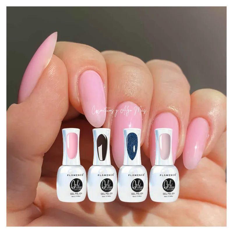 FLAMENCO - Set de 4 esmaltes semipermanentes secado uv larga duración