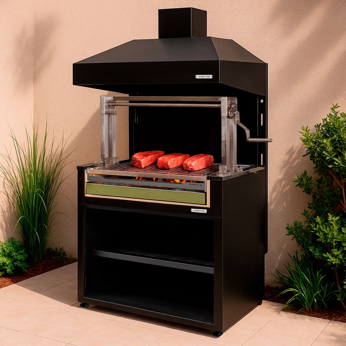 VERSATILE - Parrilla Módulo Carbón  900 + Campana