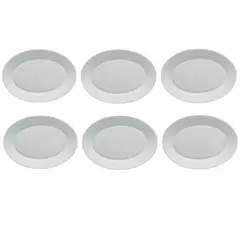 BORMIOLI - Set 6 Fuente Ovalada 22cm Porcelana Blanco Rocco