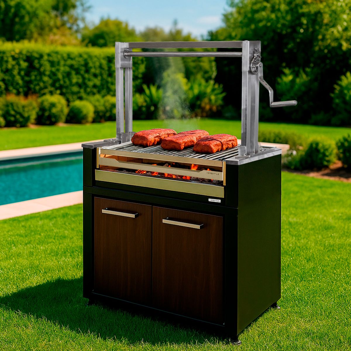 VERSATILE - Parrilla Módulo Carbón  900 Puertas  Termolaminado