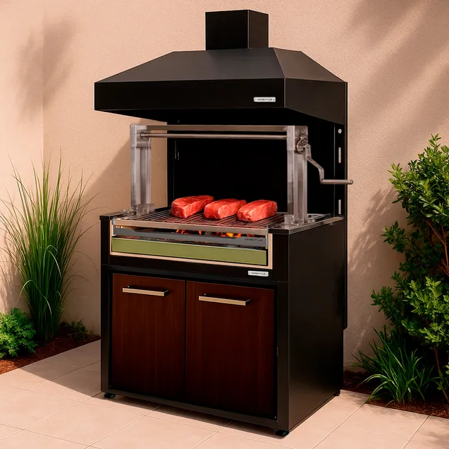 VERSATILE - Parrilla  Módulo  Carbón  900 Puertas  Termolaminado + Campana