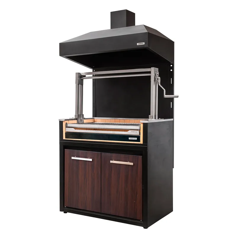 VERSATILE - Parrilla Módulo Carbón 1065 Puertas  Termolaminado + Campana