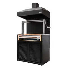 VERSATILE - Parrilla Módulo Carbón 1065 Puertas Acero + Campana