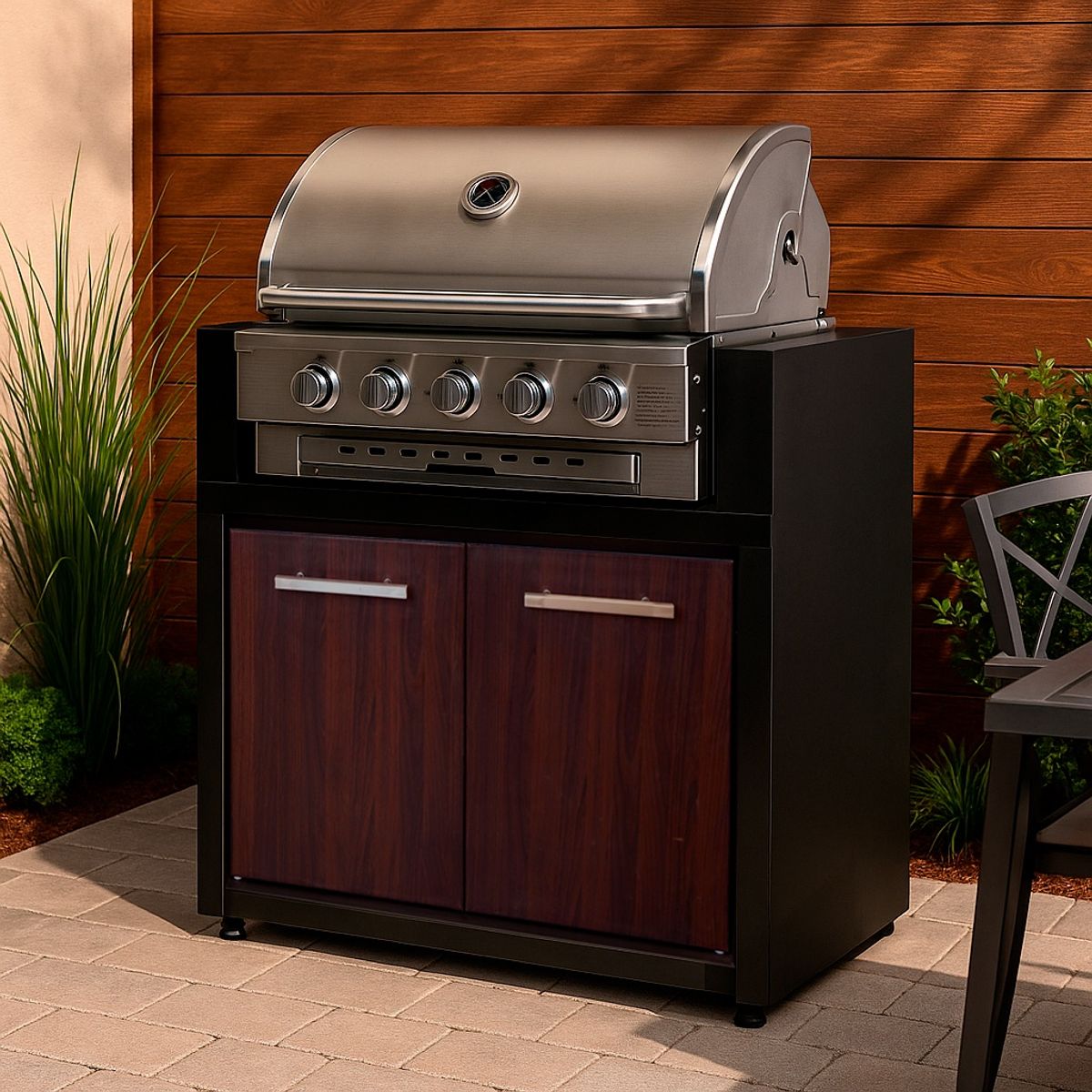 VERSATILE - Módulo Parrilla Gas  900 Puertas Termolaminado