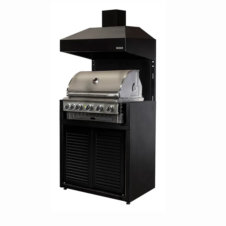 Parrilla Modulo Gas 1065 Puertas Acero + Campana