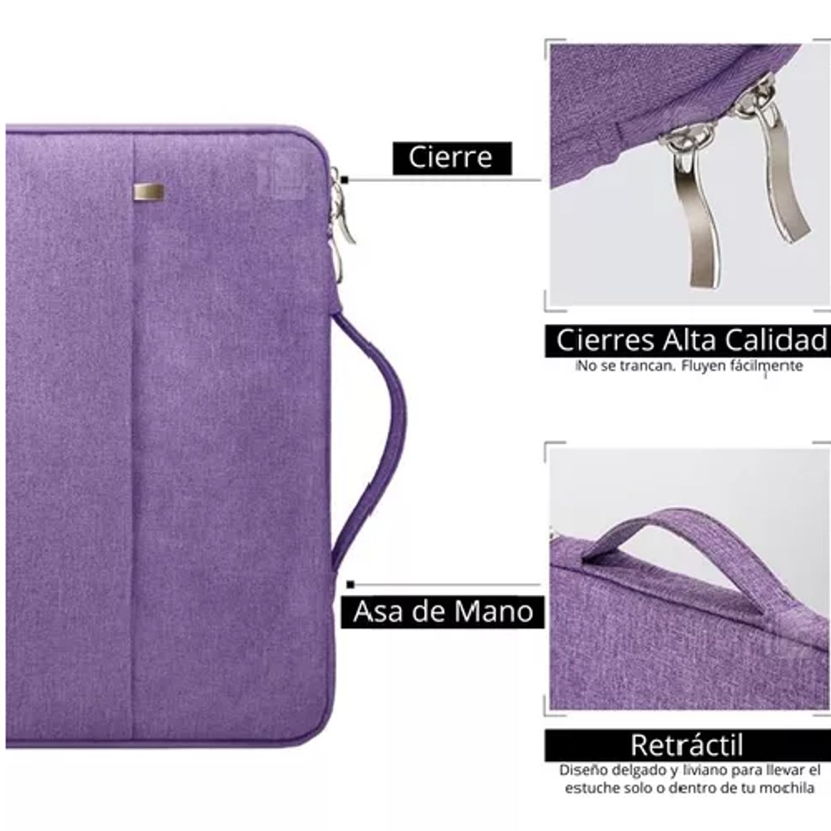 GENERICO - Bolso para tablet de 11 pulgadas microfibra impermeable color morado