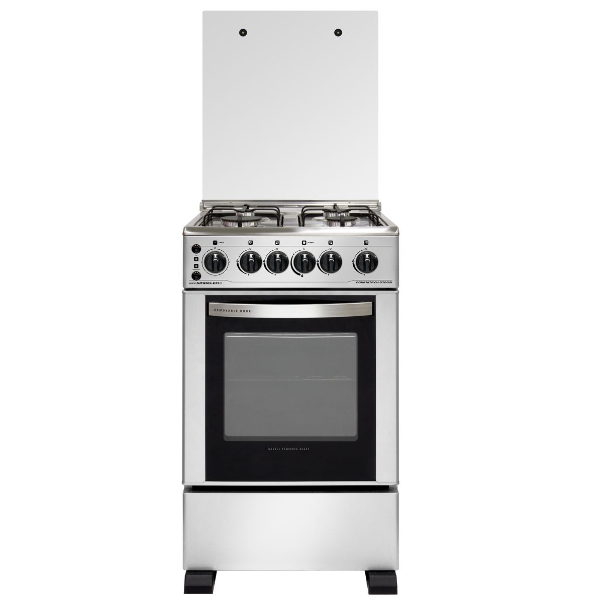SINDELEN - Cocina a Gas 4 Quemadores Horno de 54Lt CH-5700SI Sindelen