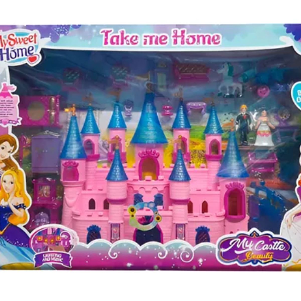 GENERICO - Castillo Rosa Princesas Niñas Luces Sonido Juguete Jp Ideas