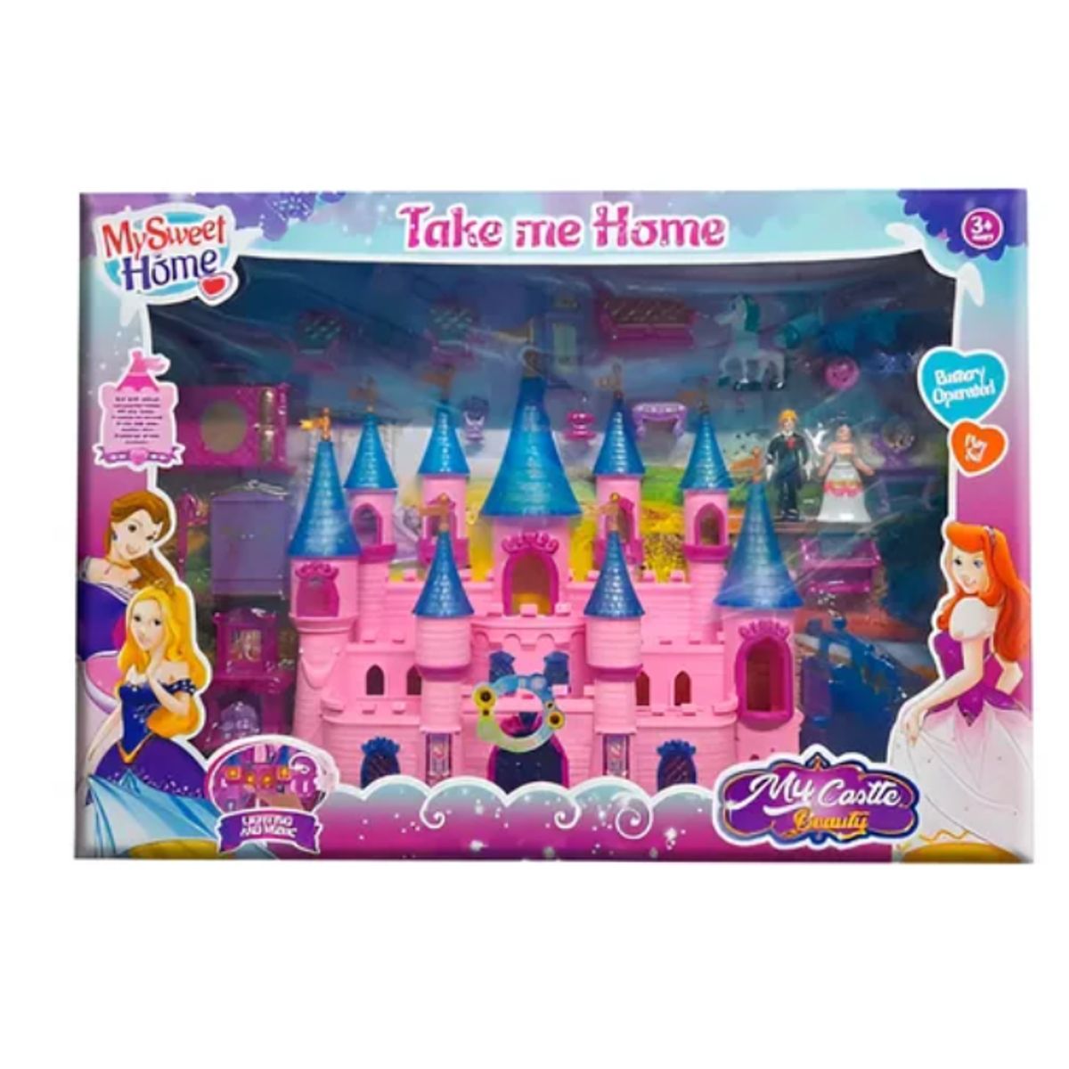 GENERICO - Castillo Rosa Princesas Niñas Luces Sonido Juguete Jp Ideas