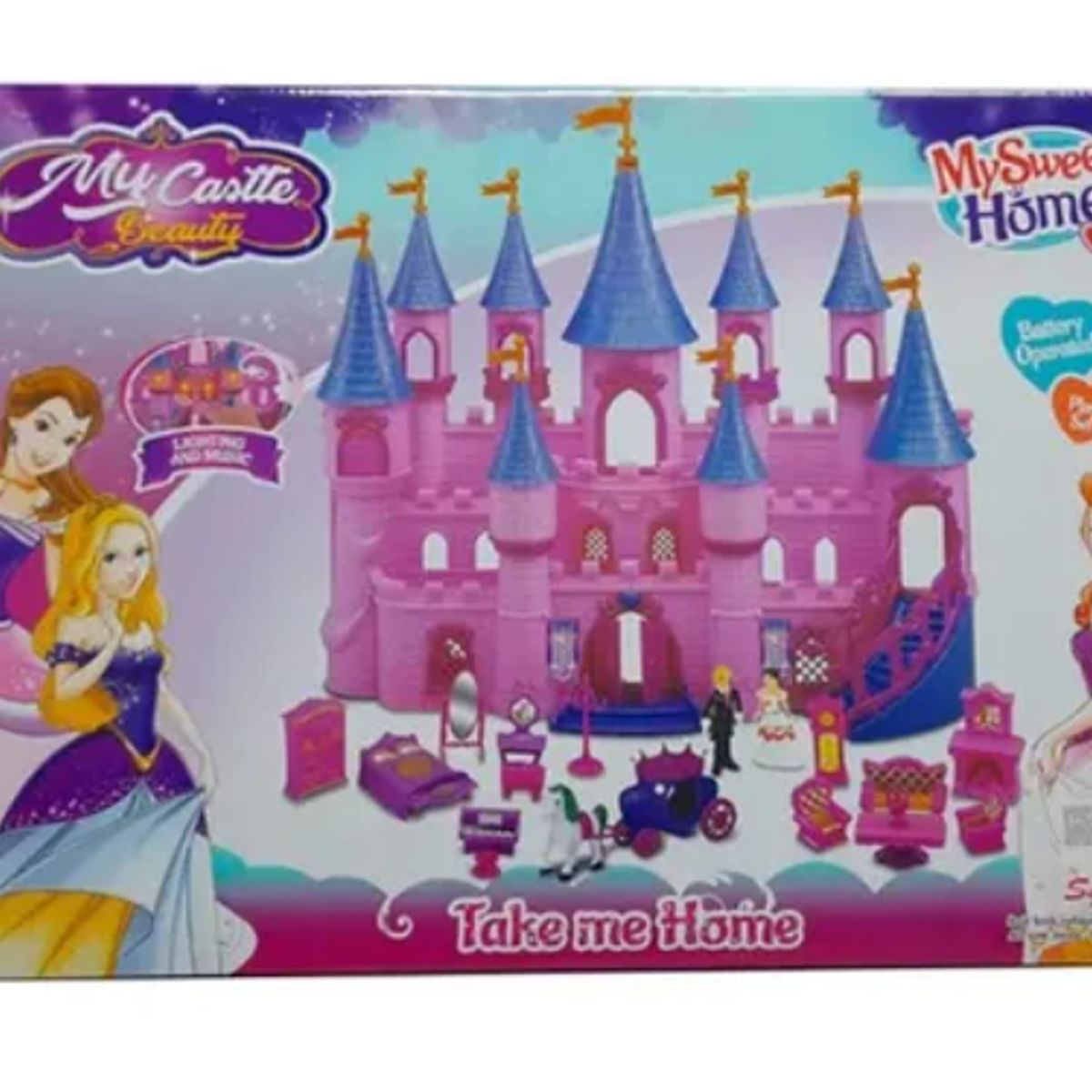 GENERICO - Castillo Rosa Princesas Niñas Luces Sonido Juguete Jp Ideas