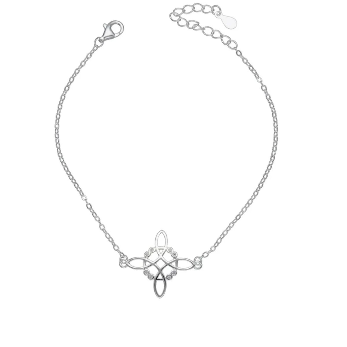 GENERICO - Pulsera Nudo De Brujas Amuleto Proteccion Plata
