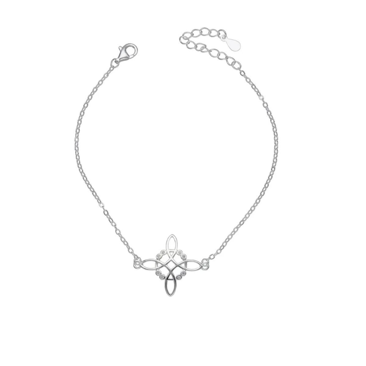 GENERICO - Pulsera Nudo De Brujas Amuleto Proteccion Plata