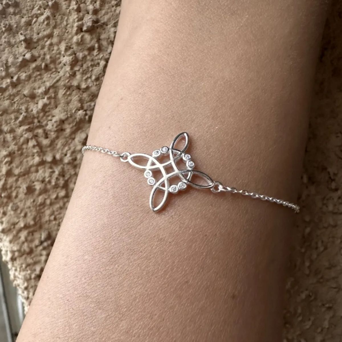 GENERICO - Pulsera Nudo De Brujas Amuleto Proteccion Plata