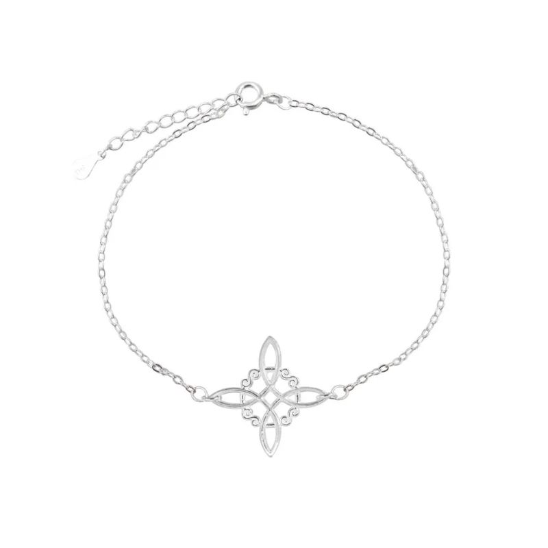 GENERICO - Pulsera Nudo De Brujas Amuleto Proteccion Plata