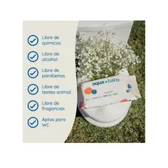 AQUA BABY - Caja X12 Toallitas Wipes Flushables Desechables Wc