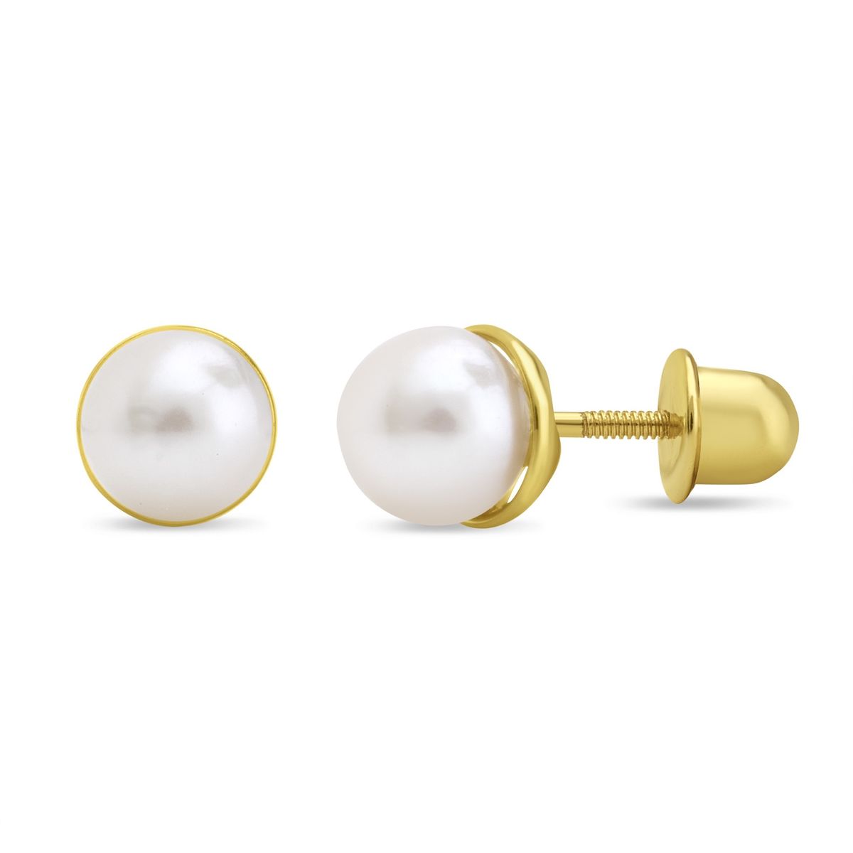 TIANA JOYAS - Aros de Perla Cultivada de 6mm de Plata 925