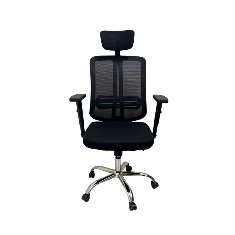 GENERICO - Silla Ergonómica Sicilia Cx-807 Reclinable Apoyacabeza Negro Malla