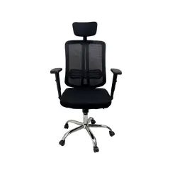 GENERICO - Silla Ergonómica Sicilia Cx-807 Reclinable Apoyacabeza Negro Malla