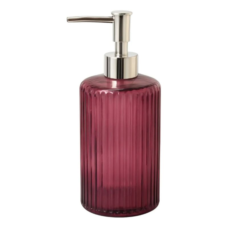 GENERICO - Dispensador De Jabon Liquido Vidrio Texturado Multiuso 500ml - Morado