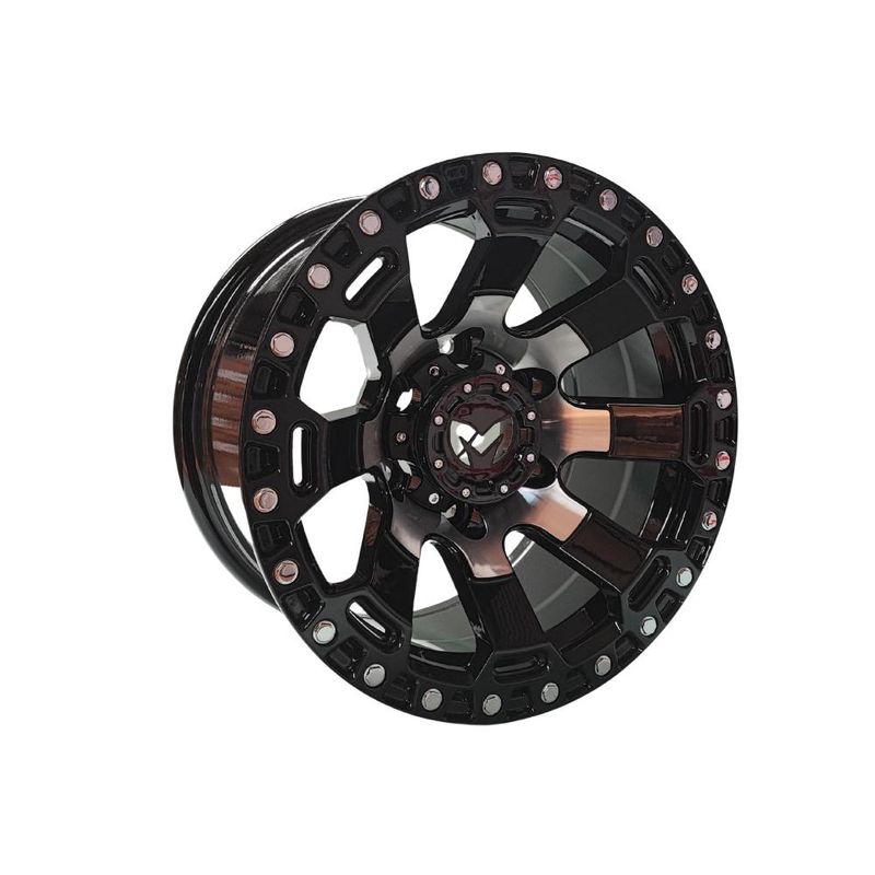 GENERICO - Juego de Llantas 15x8 6x1397 Et-15 black machined H829