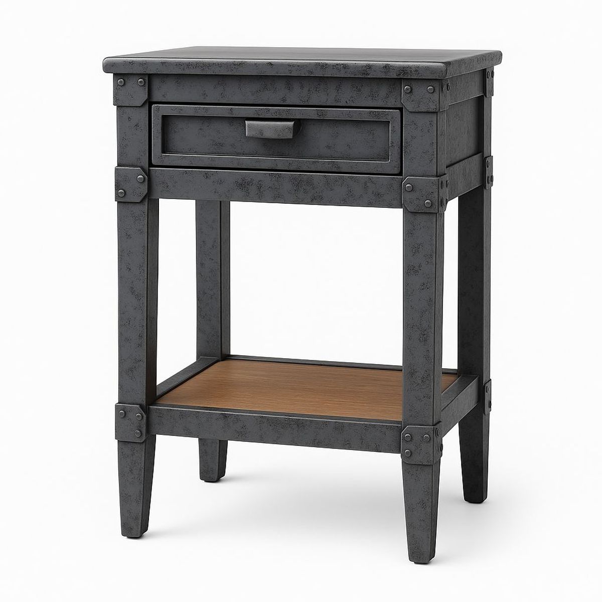 GENERICO - Velador industrial con toque de madera diseño nórdico matizado