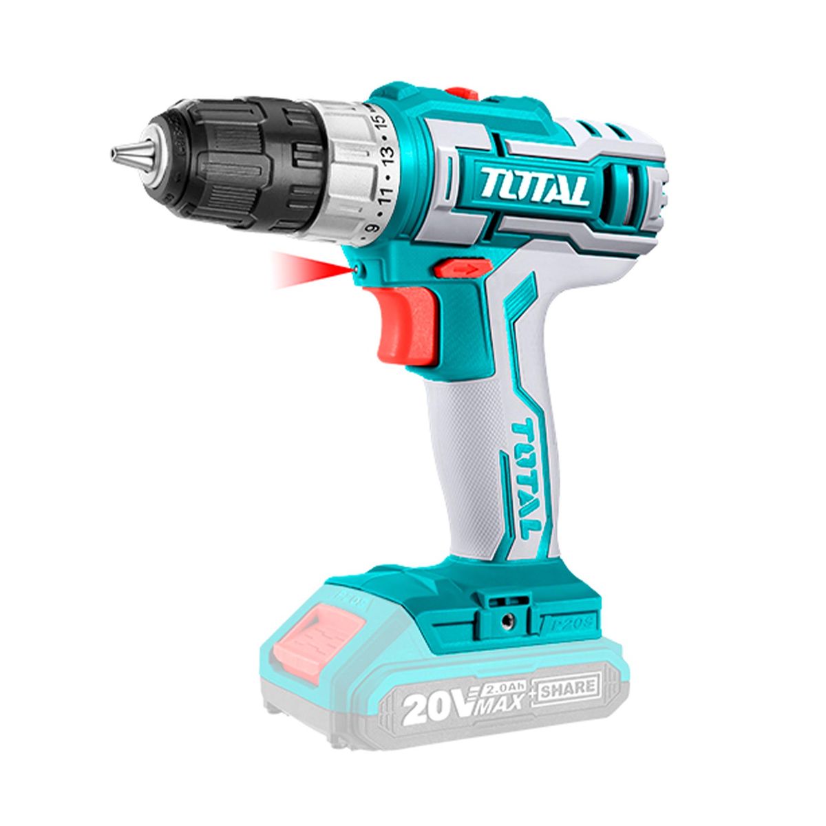 TOTAL TOOLS - Taladro Inalámbrico 20V 10 mm Litio Ion Total