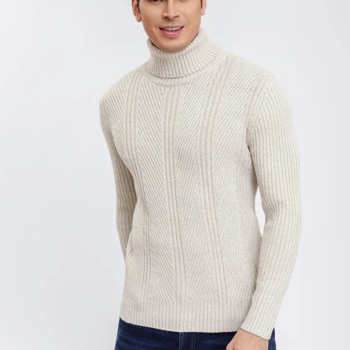 LOOK SHOP - Sweater Lana Hombre Cuello Subido Beatle, Excelente Calidad 118
