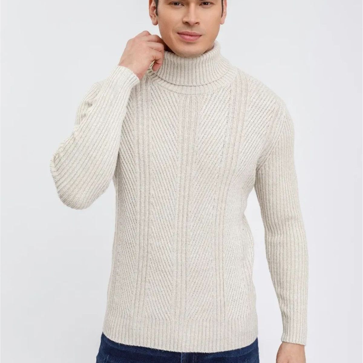 LOOK SHOP - Sweater Lana Hombre Cuello Subido Beatle, Excelente Calidad 118