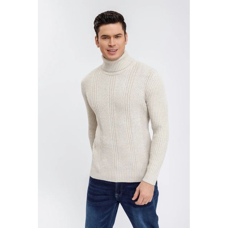 MPROPIA - Sweater Lana Hombre Cuello Subido Beatle, Excelente Calidad 118