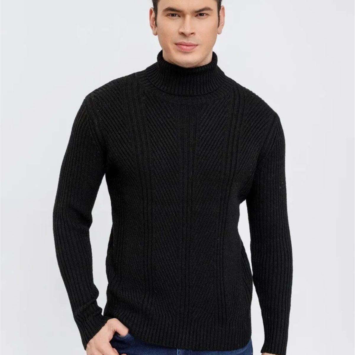 LOOK SHOP - Sweater Lana Hombre Cuello Subido Beatle, Excelente Calidad 118