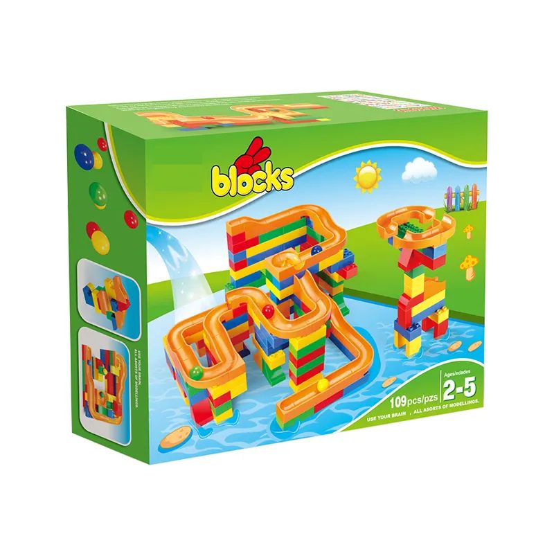 GENERICO - Pista De Bolitas Juego De Encaje Y Bloques 109 Piezas