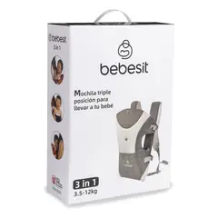 BEBESIT - Portabebé 3 en 1 Color Gris
