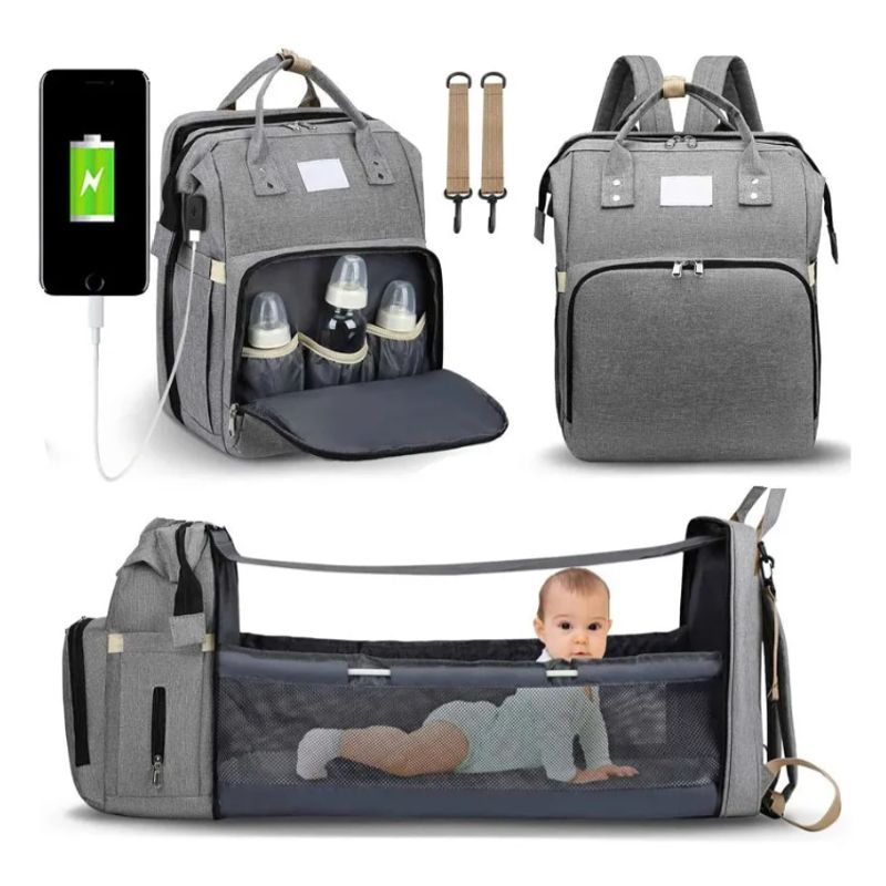 GENERICO - Mochila 3 En 1 Pañalera Cuna Y Mudador Portátil Para Bebés