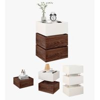 Velador Vanguardia Combinable 3 Cajones 45x70x34cm Melamina