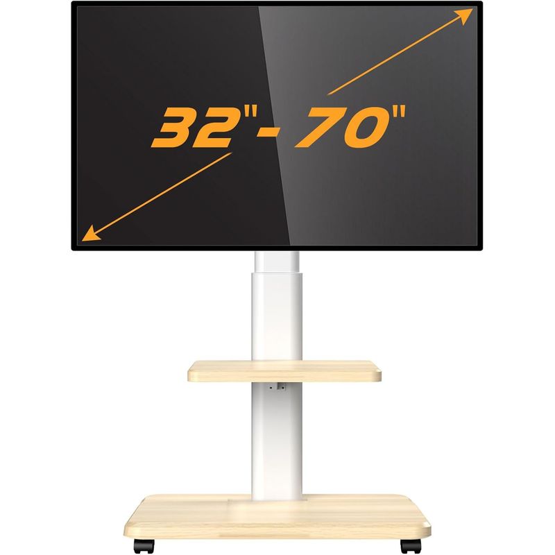 HAZ TU CLICK - Soporte Tv Rack Movil Con Ruedas 32 A70 Base Pedestal Blanco