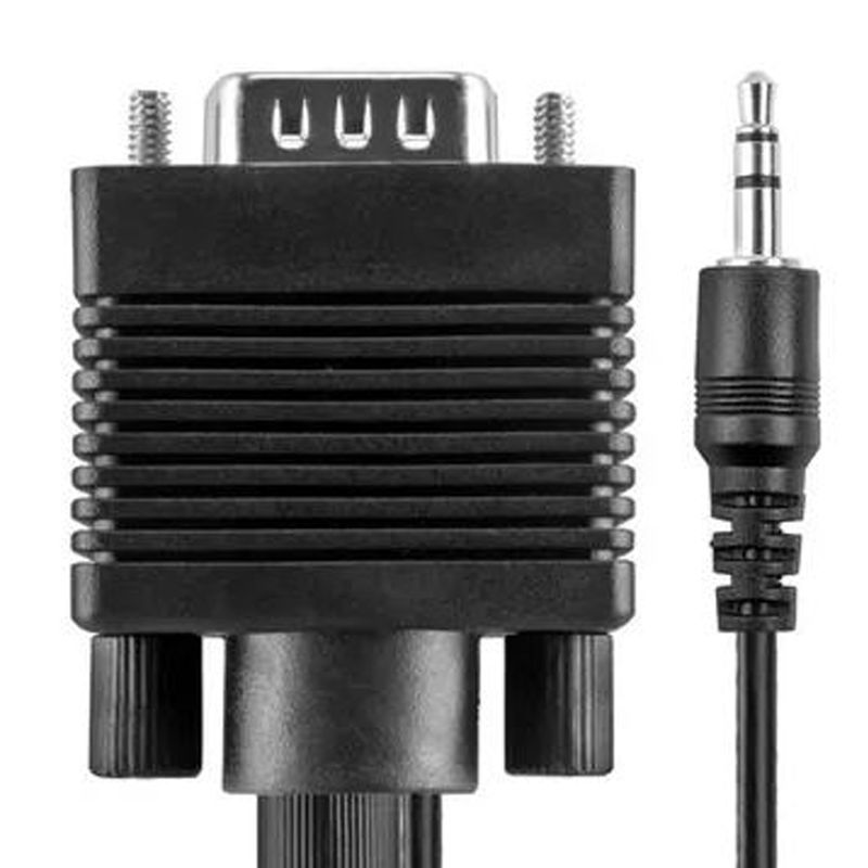 GENERICO - CABLE VGA CON AUDIO 3.5MM, 3 METROS, NEGRO