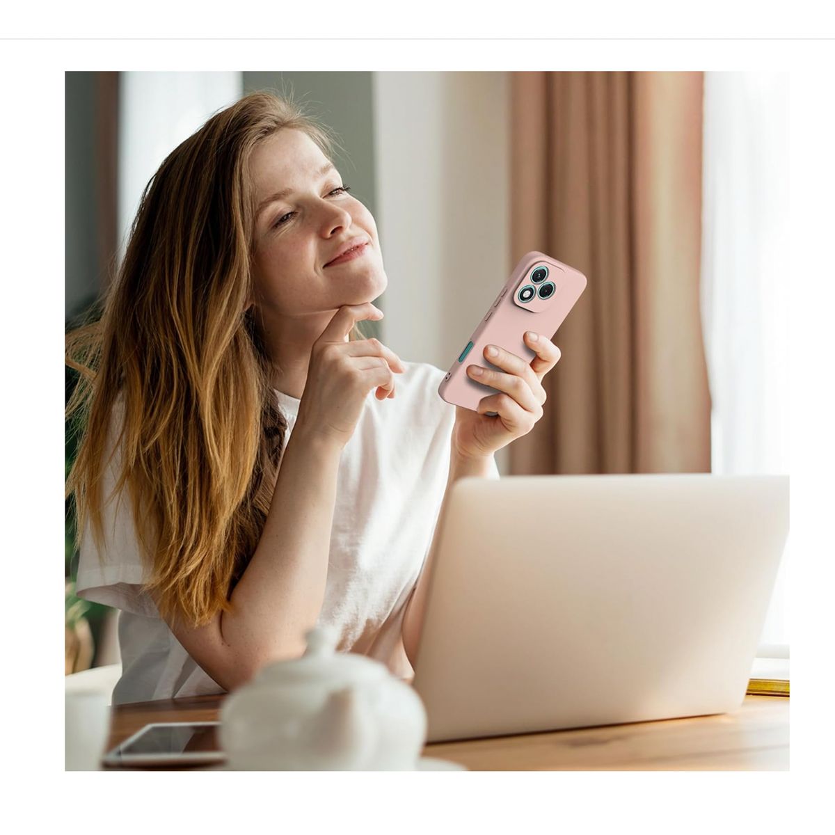 JOIGO - Carcasa Funda Para Honor 400 Lite Goma Rosado