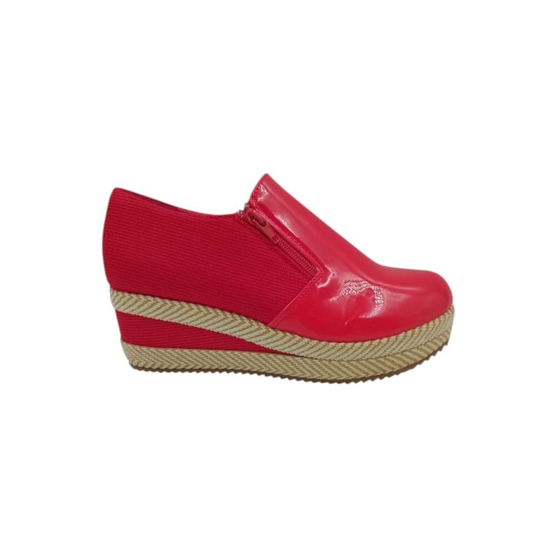 HERIEL - Zapato Panchita Roja Charol Plataforma