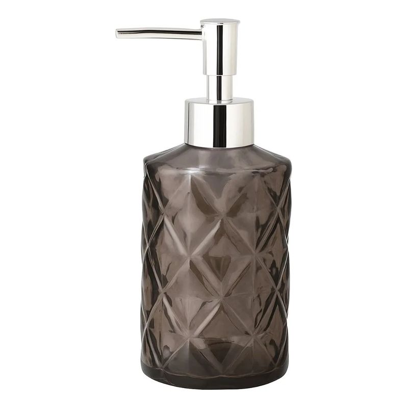 GENERICO - Dispensador De Jabon Liquido Vidrio Texturado Diamond 330 Ml - Negro